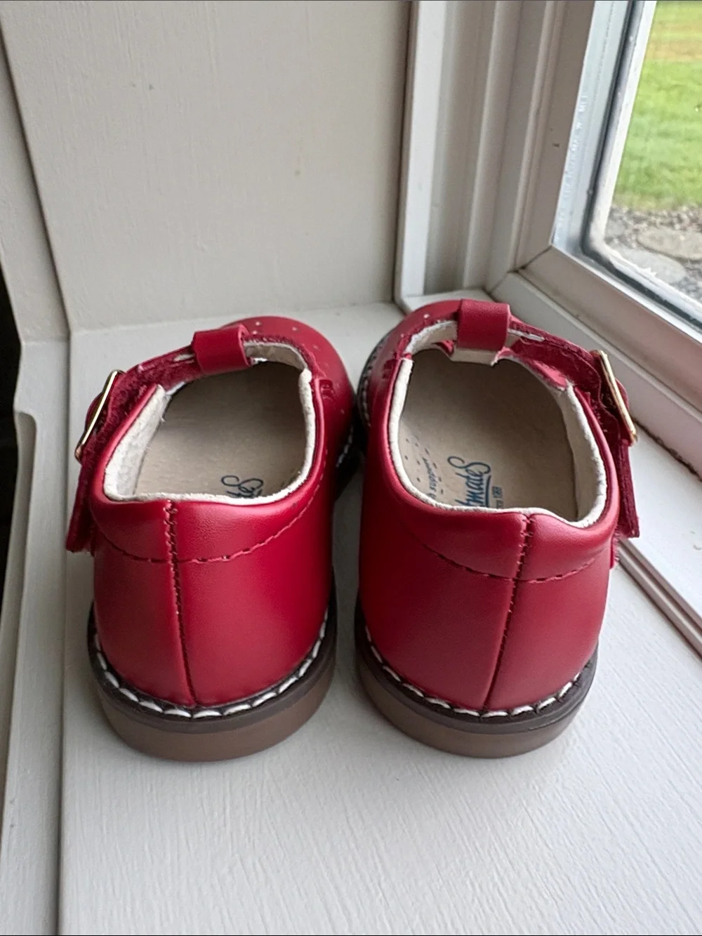 FootMates Girls Red T-Strap Mary Jane Shoes